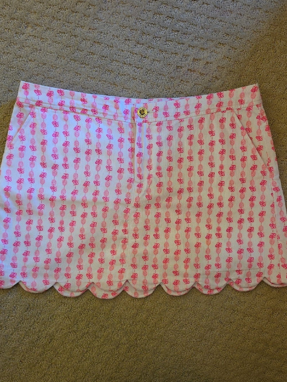 LP EUC Pineapple Print Scallop Hem Mini Skort